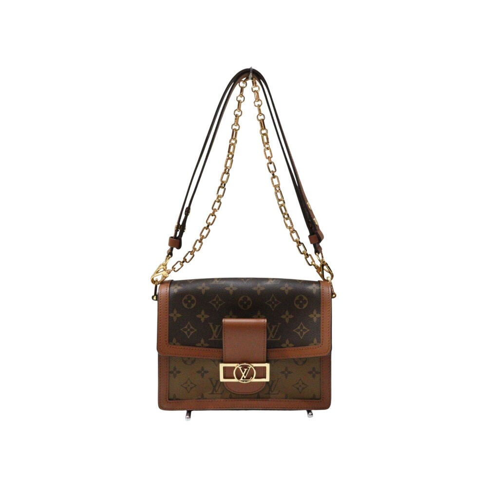 Louis Vuitton Dauphine Monogram Reverse Canvas Handbag Shoulder Bag Chain Strap